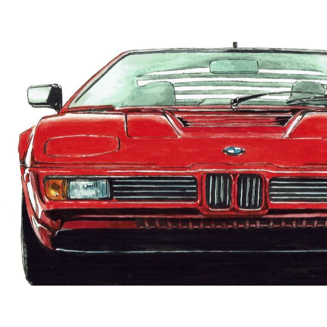 GC-581 BMW M1/3.0csi限定版画 直筆サイン額装●作家 平右ヱ門 7