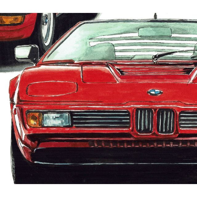 GC-583 BMW M1/524i限定版画 直筆サイン額装●作家 平右ヱ門 7