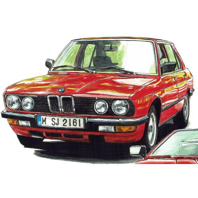 GC-583 BMW M1/524i限定版画 直筆サイン額装●作家 平右ヱ門 2
