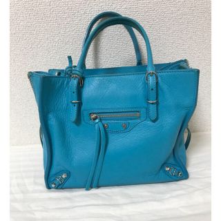 バレンシアガバッグ(BALENCIAGA BAG)のバレンシアガ ペーパー バッグ 水色 財布 キャップ Tシャツ GUCCI(ショルダーバッグ)