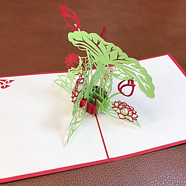 【新品】グリーティングカード(Lotus) ハンドメイドの文具/ステーショナリー(カード/レター/ラッピング)の商品写真