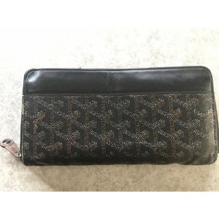 ゴヤール(GOYARD)のゴヤール ラウンドジップ 長財布 ラウンドファスナー ブラック イエロー(長財布)