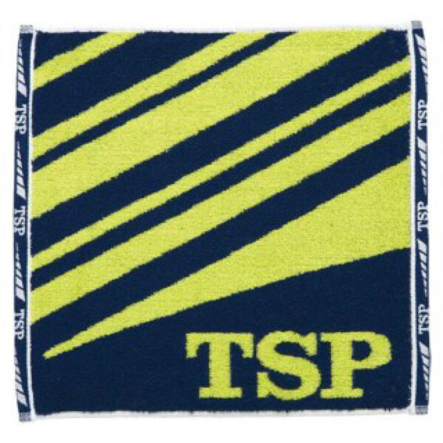 TSP(ティーエスピー)の★TSP ストライプJQハンドタオル ネイビー×ライム スポーツ/アウトドアのスポーツ/アウトドア その他(卓球)の商品写真