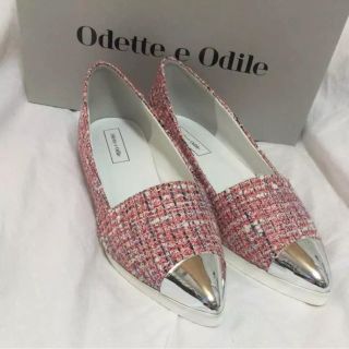 オデットエオディール(Odette e Odile)の値下げ☆新品未使用バイカラーツイードスリッポンスニーカー ユナイテッドアローズ(スニーカー)