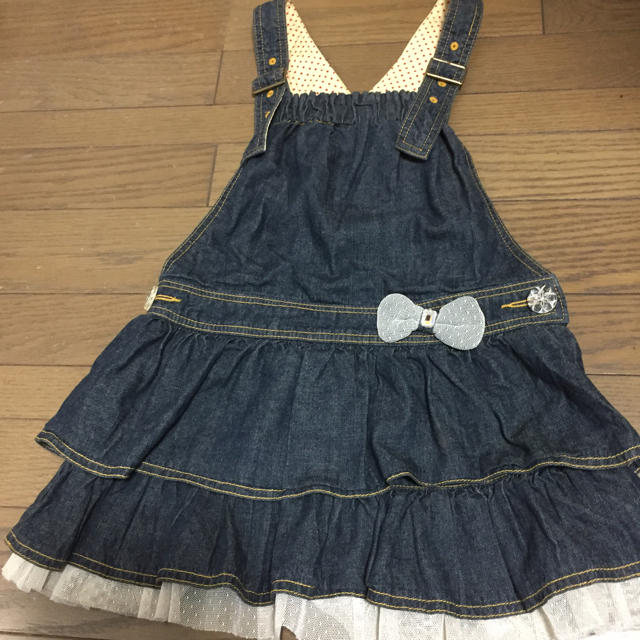 Shirley Temple(シャーリーテンプル)のエミリーテンプルLulu 裾チュールサロペットスカート キッズ/ベビー/マタニティのキッズ服女の子用(90cm~)(ワンピース)の商品写真