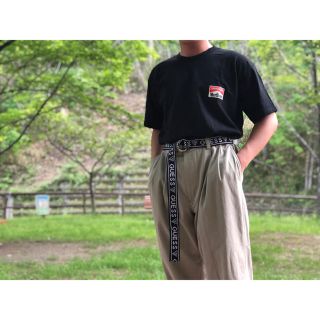 ベージュ ワイドパンツ チノパン 古着(チノパン)