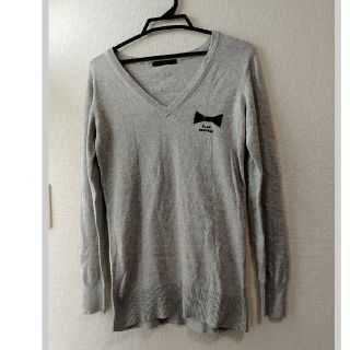 マウジー(moussy)のMOUSSY　マウジー　グレー　コットンニットVネックセーター　サイズ1(ニット/セーター)