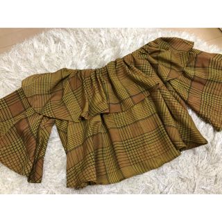 ムルーア(MURUA)のMURUA♡美品♡チェックオフショルダー♡(カットソー(半袖/袖なし))