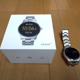 フォッシル(FOSSIL)のFOSSIL Q Marshall シルバー スマートウォッチ 中古(腕時計(デジタル))