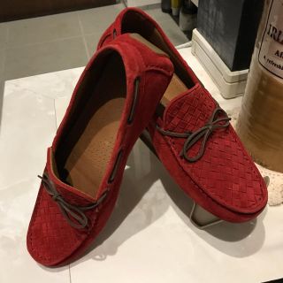 ボッテガヴェネタ(Bottega Veneta)のBOTTEGA VENETA イントレチャートスウェードローファー(スリッポン/モカシン)