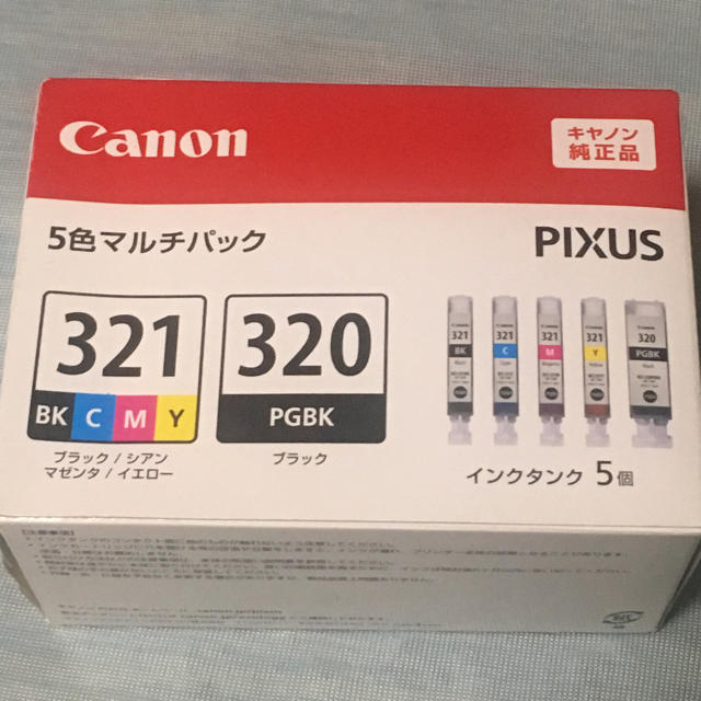 Canon(キヤノン)のCanon 新品 純正品 321 320 5色マルチパック インク インテリア/住まい/日用品のオフィス用品(オフィス用品一般)の商品写真