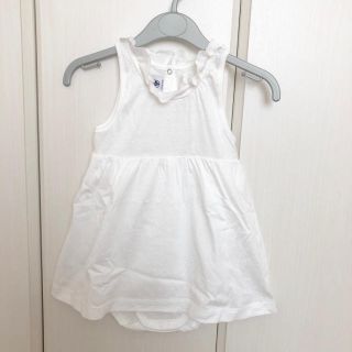 プチバトー(PETIT BATEAU)の特価 やや訳あり☆36M プチバトー ドットフロックボディドレス(ワンピース)