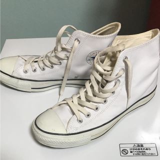 コンバース(CONVERSE)のコンバースオールスター ハイカットレザー ホワイト 26.5 US8(スニーカー)