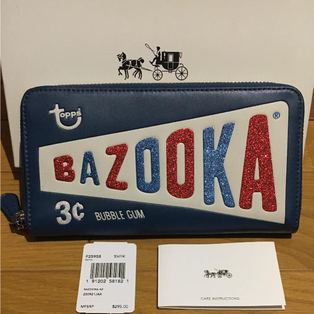 型番F25958【新品未使用タグ付き】COACH コーチ 長財布 BAZOOKA 大人気