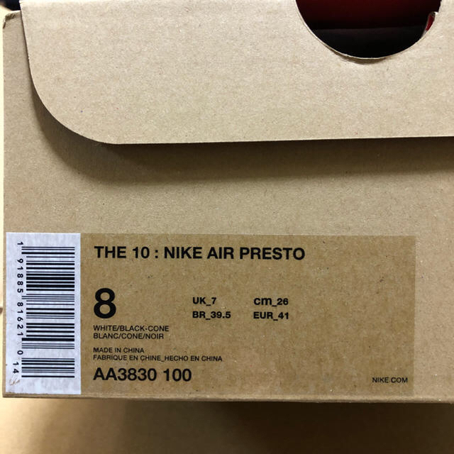 NIKE(ナイキ)の【26cm】NIKE air presto offwhite The Ten  メンズの靴/シューズ(スニーカー)の商品写真