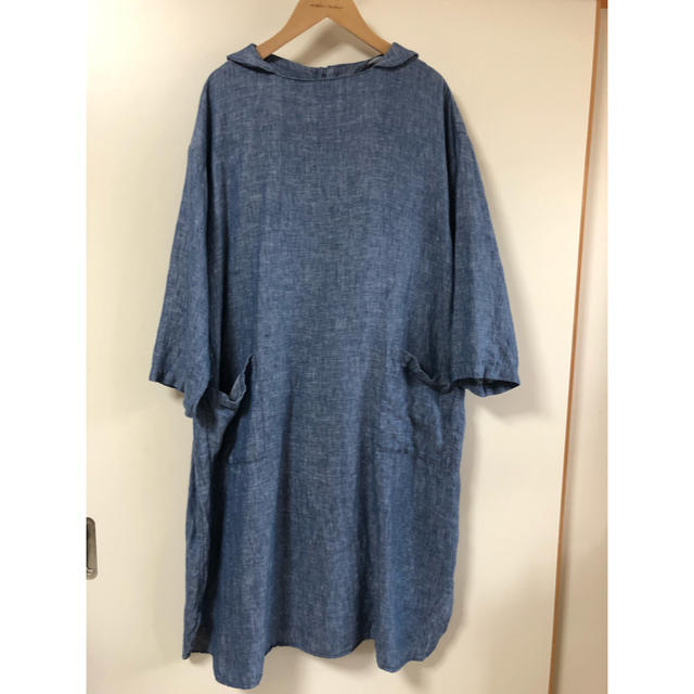 nest Robe(ネストローブ)の【美品】ネストローブ✩リネン2wayちび襟ワンピ レディースのワンピース(ロングワンピース/マキシワンピース)の商品写真