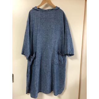 ネストローブ(nest Robe)の【美品】ネストローブ✩リネン2wayちび襟ワンピ(ロングワンピース/マキシワンピース)