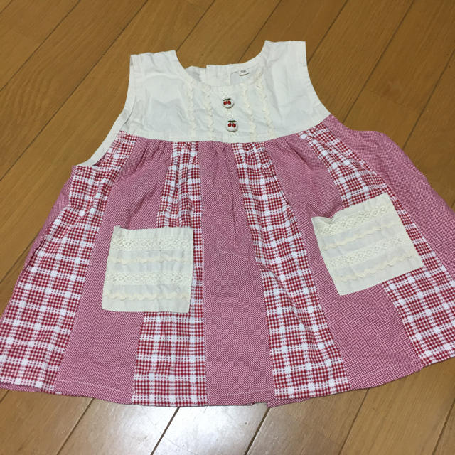 Pigeon(ピジョン)のワンピース  エプロンタイプ 100 キッズ/ベビー/マタニティのキッズ服女の子用(90cm~)(ワンピース)の商品写真