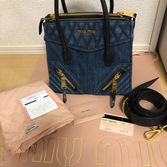 miumiu(ミュウミュウ)のmiumiu ♡バイカー♡デニム♡ レディースのバッグ(ハンドバッグ)の商品写真