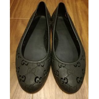 グッチ(Gucci)のグッチ　ラバーシューズ　37　ブラック(バレエシューズ)