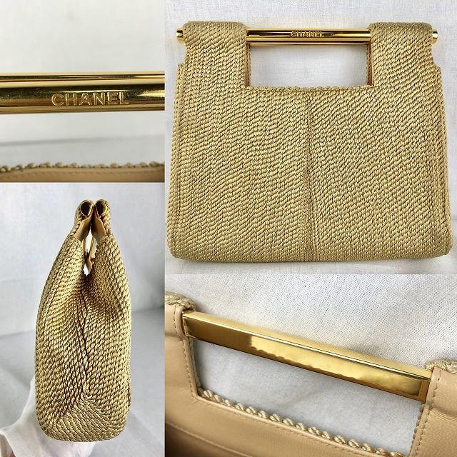 CHANEL(シャネル)の激レア！シャネル ゴールド パーティーバッグ ハンドバッグ 編み込みバッグ レディースのバッグ(ハンドバッグ)の商品写真