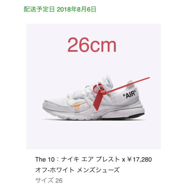 NIKE offwhite (AIR PRESTO)靴/シューズ