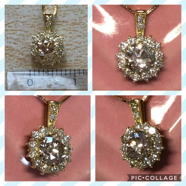 ♡大特価♡★新品★鑑定書付★✨綺麗なダイヤ計0.658ct✨大粒0.478ct✨ レディースのアクセサリー(ネックレス)の商品写真