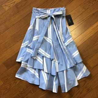 ザラ(ZARA)のZARA ストライプ フレア スカート(ひざ丈スカート)