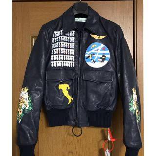 激レア! 岩ちゃん着用off white A-2レザーブルゾン
