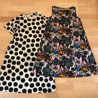 マリメッコ(marimekko)のスヌーピーク様専用マリメッコ×ユニクロコラボ ワンピース ドットのみ(ひざ丈ワンピース)