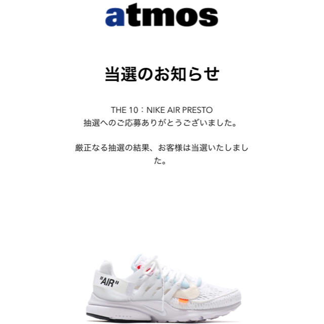 THE 10:NIKE AIR PRESTO × off-white 29cmメンズ