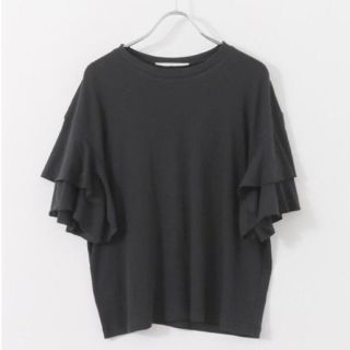ケービーエフ(KBF)のKBF ティアードスリーブTシャツ 黒 ブラック フリーサイズ 半袖 五分袖(Tシャツ(半袖/袖なし))