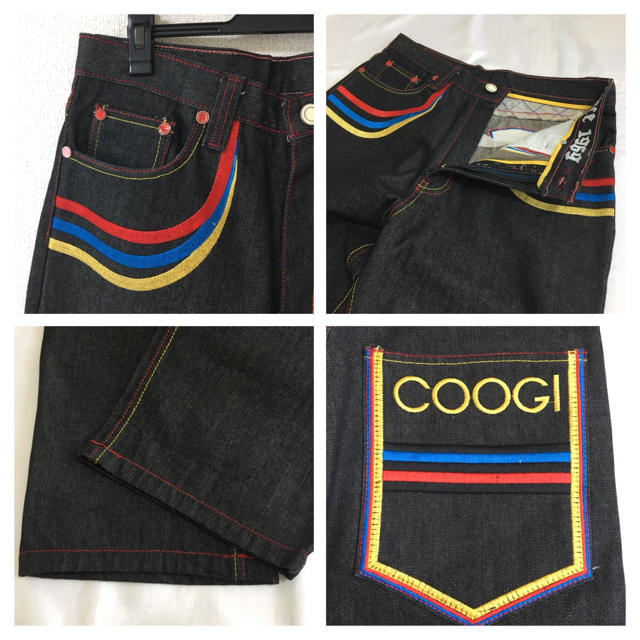 COOGI(クージー)の◆レア◆COOGI クージー◆デニム ジーンズ 刺繍 タイガー 虎 ワイド 32 メンズのパンツ(デニム/ジーンズ)の商品写真