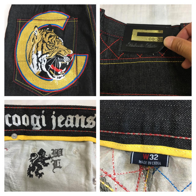 COOGI(クージー)の◆レア◆COOGI クージー◆デニム ジーンズ 刺繍 タイガー 虎 ワイド 32 メンズのパンツ(デニム/ジーンズ)の商品写真