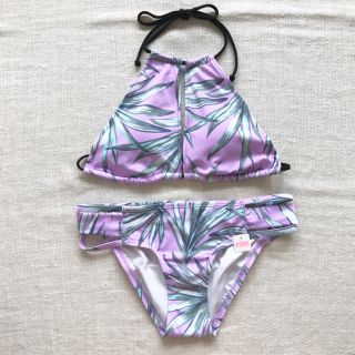 ヴィクトリアズシークレット(Victoria's Secret)の■新品■PINK(ピンク)ホルターネックボタニカル柄ビキニセット XS(水着)