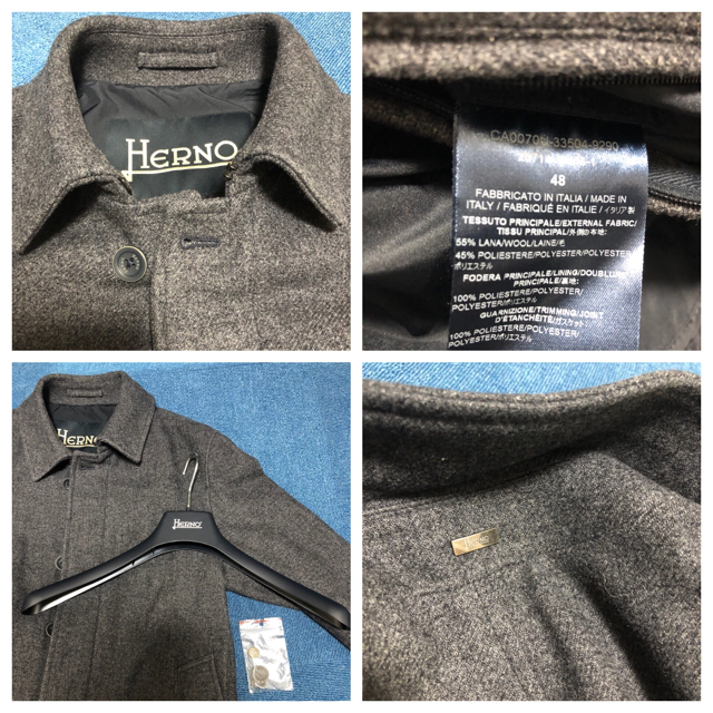 HERNO(ヘルノ)の☆ゆうぱぱ様専用☆HERNO  ステンカラーコート ベルト付き 比翼仕立て  メンズのジャケット/アウター(ステンカラーコート)の商品写真