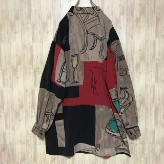 美品 90's アート柄シャツ 個性派古着 モード系の通販 by 古着屋 |ラクマ