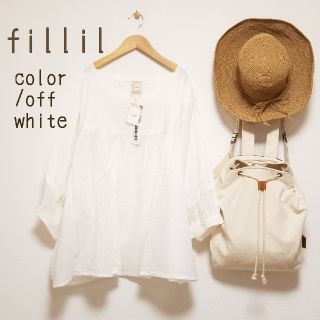 メルロー(merlot)の今季新作＊fillil ふんわり袖のブラウス 白(シャツ/ブラウス(長袖/七分))