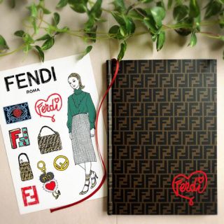 フェンディ(FENDI)のSPUR8月号【付録】可愛いステッカーつきFENDI「FFロゴ」ノートブック(ノート/メモ帳/ふせん)