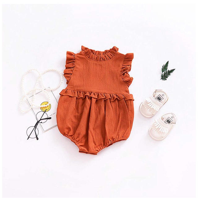 ⋆ frill rompers お値下げ中 ♡ キッズ/ベビー/マタニティのベビー服(~85cm)(ロンパース)の商品写真