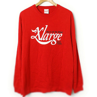 エクストララージ(XLARGE)の【美品】X-LARGE ロンT 赤 Lサイズ(Tシャツ/カットソー(七分/長袖))