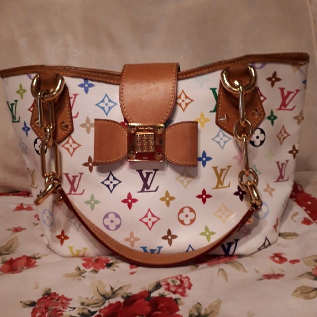 LOUIS VUITTON(ルイヴィトン)のヴィトン　マルチカラーバック　トート　おリボン レディースのバッグ(ショルダーバッグ)の商品写真