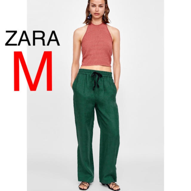 ZARA  リネンワイドパンツ