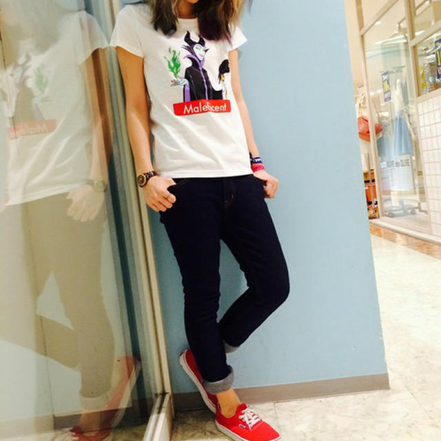 X-girl(エックスガール)のエックスガール × ディズニー マレフィセントT レディースのトップス(Tシャツ(半袖/袖なし))の商品写真