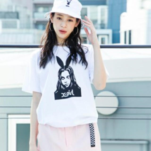 X-girl(エックスガール)のX- girl playboy コラボＴシャツ レディースのトップス(Tシャツ(半袖/袖なし))の商品写真