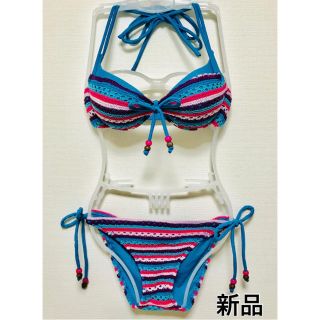 ★新品 ボーダー 青(水着)