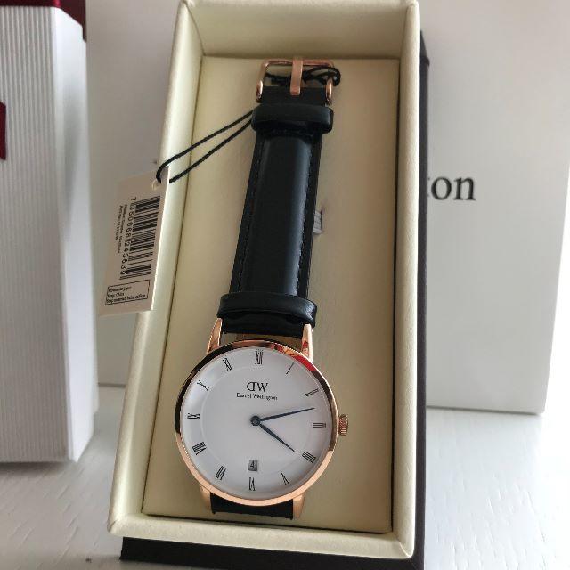 Daniel Wellington(ダニエルウェリントン)のDW　DAPPER 34MM　青針　日付　ブラック メンズの時計(腕時計(アナログ))の商品写真