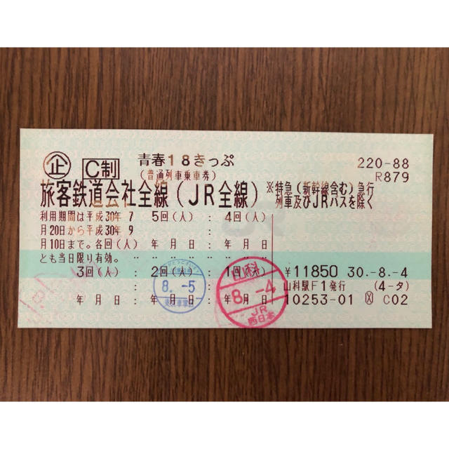 乗車券/交通券青春18きっぷ ３回分