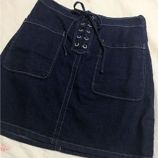 シマムラ(しまむら)の❁美品 レースアップデニムスカート❁(ミニスカート)