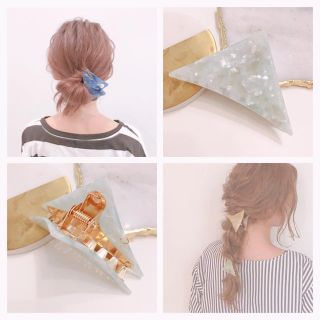 新品♡大人可愛い三角バレッタ/shell green✳︎送料込(バレッタ/ヘアクリップ)